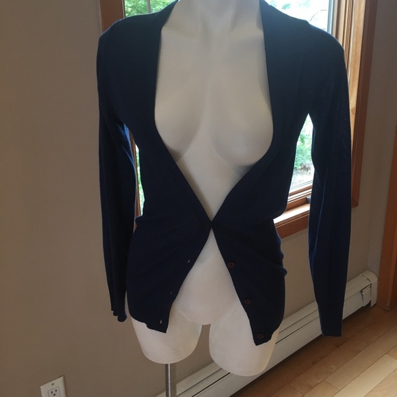 Sweaters - Navy open cardigan